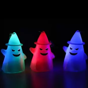 Украшения на Хэллоуин Призрачные огни Брелок на батарейках Хэллоуин Детские подарки Реквизит для вечеринок Подвеска Ожерелье Призрачные огни