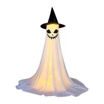 Украшения на Хэллоуин, Украшения на Хэллоуин для дома и улицы, Жуткие украшения на Хэллоуин со светодиодной гирляндой на батарейках One Size