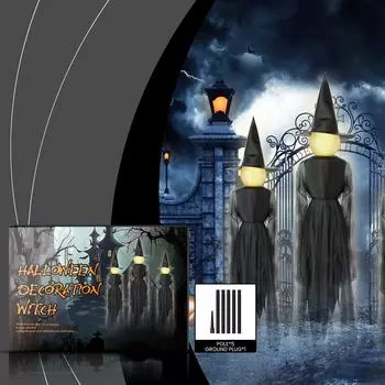 Украшения на Хэллоуин Веселые украшения для ведьм Атмосферные игрушки для ведьм Съемные легкие веселые игрушки One Size