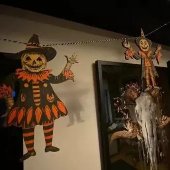 Украшения на Хэллоуин, винтажные флажки, деревянный баннер, декор, ведьма, тыква, баннер для вечеринки на Хэллоуин, праздничный настенный декор 2 м