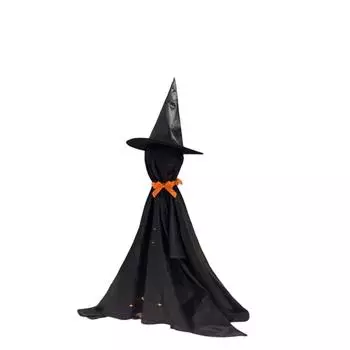 Украшения на Хэллоуин, жуткие светящиеся украшения на Хэллоуин в виде ведьмы с гирляндами, работающие от батареек, ужасные украшения в виде стоящей ведьмы One Size