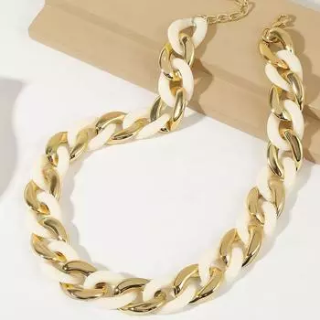 Украшения на шею Плоское ожерелье Личность Радужный цвет ожерелье Винтажная толстая цепочка украшение style 3