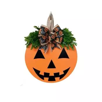 Украшения на входную дверь на Хэллоуин, Знаки на входную дверь на Хэллоуин, Тыква, Подвески на дверь на Хэллоуин, Тыквенные лица, Знаки на Хэллоуин One Size