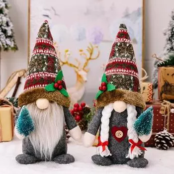 Украшения, очаровательная фигурка гнома, рождественские куклы, креативный американский орнамент гнома, безликая кукла лесного старейшины Women