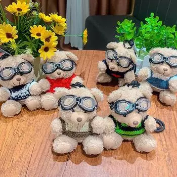 Украшения Плюшевый медведь Брелок Мягкие игрушки Мягкие игрушки Пилот Медведь Брелок Сумка Украшения Buckle Coffee