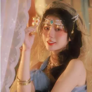 Украшения принцессы-русалки Сишуанбаньна, головной убор Юньнань Дай, женский экзотический ханьфу, старинные украшения для волос, подвеска для бровей белый