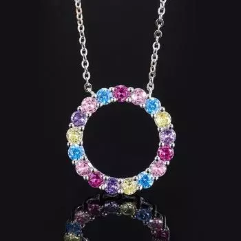 Украшения Ретро Имитация Цветной Сокровищ Венок Простой Модный Кулон-Ожерелье