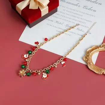 Украшения Рождественские Элементы Аксессуары Объемные Цветы Красочные Колокольчики Креативное Простое Ожерелье с Личностью Женское