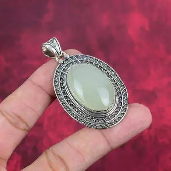 Украшения ручной работы из драгоценных камней Aqua Chalcedony, кулон из стерлингового серебра 925 пробы, уникальный дизайн, для женщин 1.50 Inches синий