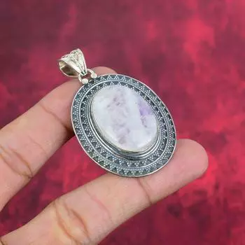 Украшения ручной работы из радужного лунного камня, серебряные украшения 925 пробы для нее, подвеска-цепочка с лунным камнем для нее 2.24 Inches белый