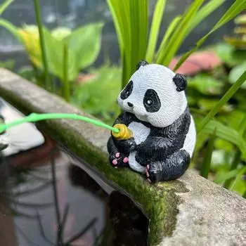 Украшения ручной работы «Панда для рыбалки» из смолы, имитация животных, садовые украшения Style 2
