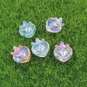 Украшения с УФ-покрытием Dazzle, аксессуары для ювелирных изделий, материалы ручной работы, прозрачная корона, персиковое сердце, россыпь бусин, вертикальное отверстие, браслет, ожерелье, аксессуары фиолетовый