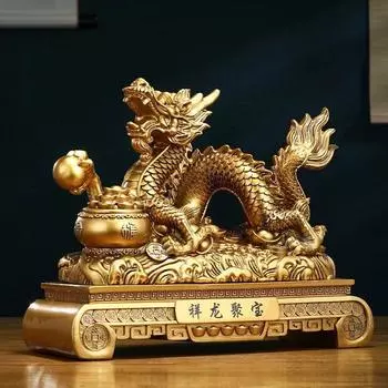 Украшения с золотым драконом по фен-шуй привлекают богатство и процветание в гостиную, фойе, телевизор, шкаф, офис, украшение, подарок на открытие