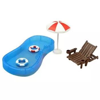 Украшения Сцена Бассейн Жизнь Пейзаж Сад Нежный 1:12 Плавание