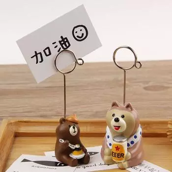 Украшения Смолы Kawaii Папка Зажим Канцелярские принадлежности Фото Карты Подставка Хлеб Кот Зажим для Заметок Держатель Заметок Cake bear