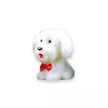 Украшения Собаки Тедди Милые Смоляные Миниатюры Украшения Игрушки Пейзаж Спальня Животные Творчество Домашний Сад белый