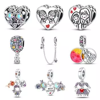 Украшения своими руками, медное посеребрение, подвеска из бисера Sweetheart Sister Series Sister Love