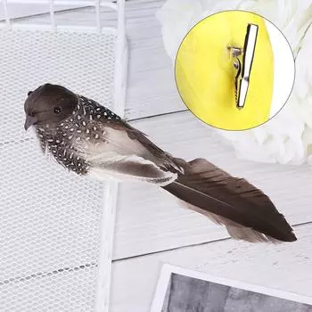 Украшения Товары для вечеринок Имитация животных Модель Искусственные птицы Перья Пена Реалистичный Воробей 1 PC зелёный