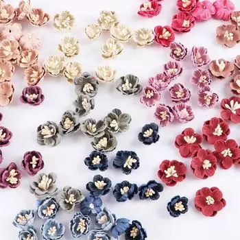 Украшения Тычинки Хризантема Ремесло Мини Маргаритка Искусственные Цветы Домашний Декор Искусственные Цветочные Головки светло-коричневого