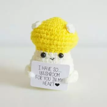 Украшения Вязаная кукла Картошка с позитивной карточкой-подтверждением Мягкая игрушка-кукла Забавная позитивная картошка mushroom