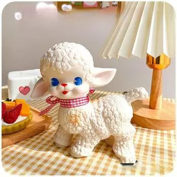 Украшения в стиле ретро Showa Lamb: Милые настольные аксессуары для девочек, офиса и домашнего декора Mini Lamb, 2 Ribbons
