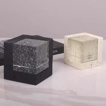 Украшения в стиле ваби-саби, имитация травертина, квадратные хрустальные украшения, легкая роскошная модель отеля типа «постель и завтрак», комната, старинная полка, ювелирные изделия