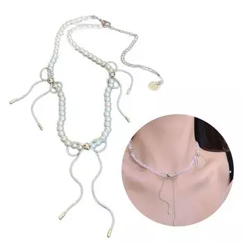 Украшения в виде бабочки Стильное ожерелье/серьги с узлом Регулируемая длина Шарм Аксессуары Модные женские украшения A