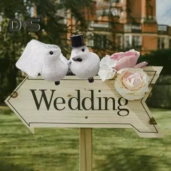 Украшения в виде белых птиц, клипсы на белые птицы для жениха и невесты, пенопластовые пернатые украшения для украшения свадебной вечеринки в День святого Валентина 1 Pair