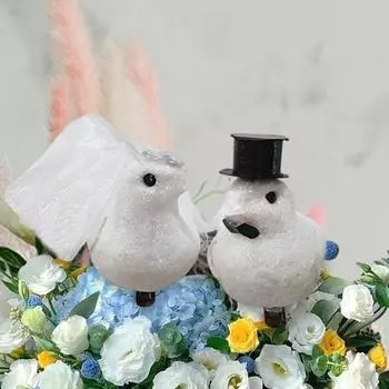 Украшения в виде белых птиц, клипсы на белые птицы для жениха и невесты, пенопластовые пернатые птицы 1 Pair