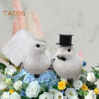 Украшения в виде белых птиц, клипсы на белые птицы для жениха и невесты, пенопластовые пернатые украшения для украшения свадебной вечеринки в День святого Валентина 1 Pair