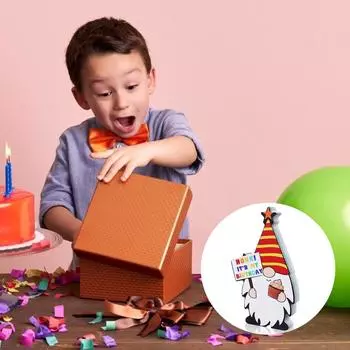 Украшения в виде деревянных гномов на Irthday Деревянные знаки в виде гномов Украшения 3pcs