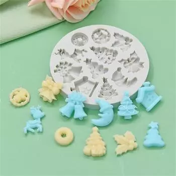Украшения в виде колокольчиков для рождественской елки, силиконовые формы для сахарного ремесла, инструменты для выпечки шоколадных кексов и помадки One Size серый