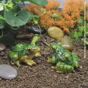 Украшения в виде микро-ландшафтных лягушек: Аксессуары для поделок из автомобильной смолы для садоводства, бонсай, суккулентов и выпечки, ландшафтный декор.