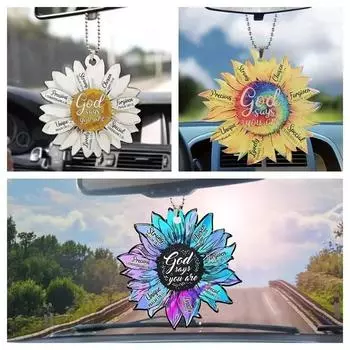 Украшения в виде подсолнухов Акриловые украшения для автомобиля Аксессуары для рюкзака Праздничные украшения для дома Стеклянные шары для елок Украшения для верхушек 13X10X1CM белый