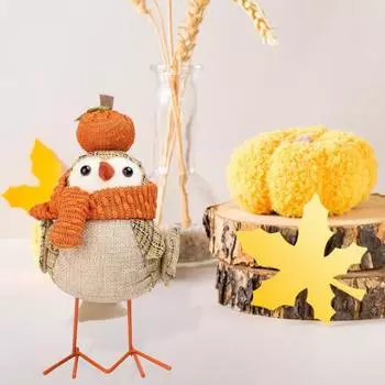 Украшения в виде птиц на День благодарения, праздничная атмосфера, создатель кукольного украшения, плюшевая фигурка птицы для дома A