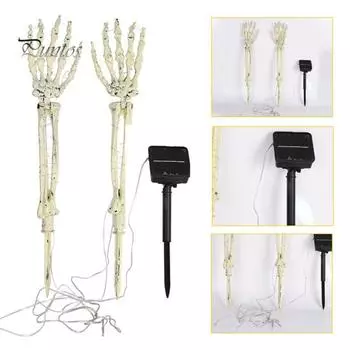 Украшения в виде скелета на Хэллоуин, светящиеся украшения в виде черепа и руки скелета, реалистичные светодиодные черепа, знаки для украшения двора, газона, кладбища B