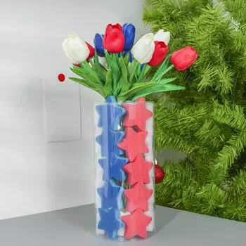 Украшения в виде звезд на День независимости с имитацией тюльпанов, украшения для рабочего стола One Size