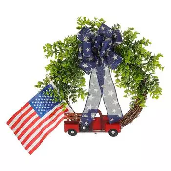 Украшения-венки ко Дню независимости, Семейный фестиваль, Реквизит для украшения, Украшение витрины торгового центра, Венок One Size