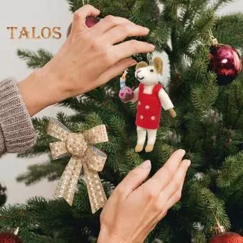 Украшения войлочные в виде мышей, сделанные вручную из шерсти, фигурки мышей, милые украшения в виде кукол-мышей для Хэллоуина, рождественский декор B