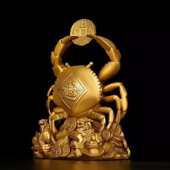 Украшения Zhaocai Wealth Crab, все медные, Hengcai General Bafang Laicai, украшение для рабочего стола для домашнего офиса