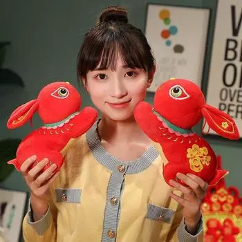 Украшения Животные Куклы Кролик Талисман Года Кролик Плюшевая Кукла Кролик Мягкая Игрушка Талисман Кролик Кукла 14cm