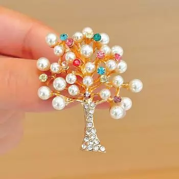 Украшенная жемчугом брошь в виде рождественской елки, Ниша, Высококачественная булавка в виде темперамента, Дерево жизни, Пальто-корсаж, Пальто, Аксессуары для одежды