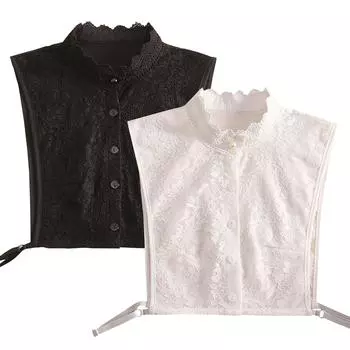 Украшенные накладными воротниками, красивыми воротниками рубашек, кружевными накладными воротниками белый