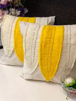 Украшенный 3 перьями чехол на подушку-16*16 дюймов