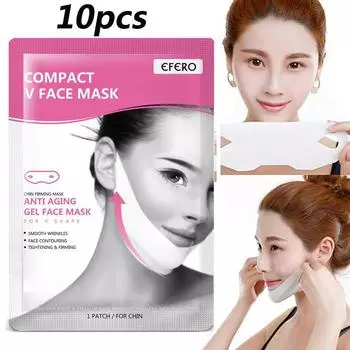 Укрепляющая маска для лифтинга кожи, V-образная маска для похудения подбородка, лифтинговая маска для подбородка, укрепляющая маска против морщин, против старения, V-образные маски для лица 3pcs