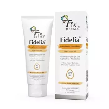 Укрепляющий кондиционер Fixderma Fidelia с маслом ши и протеинами пшеницы для вьющихся и сухих волос | Кондиционер для волос - 100 г (Пакет из 1)