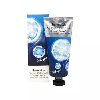 Укрепляющий крем для рук с коллагеном,FarmStay Visible Difference Collagen Hand Cream, 100г