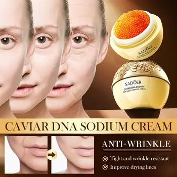 Укрепляющий крем с коллагеном Caviar DNA Sodium Collagen Cream восстанавливает и делает кожу эластичной, упругой и гладкой, увлажняющий крем 30g