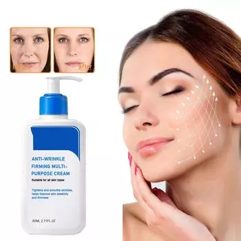 Укрепляющий увлажняющий крем для уменьшения морщин, укрепляющий и омолаживающий крем, подходит для всех типов кожи, 80 мл белый