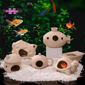 Укрытие для аквариума, изысканное, прочное, уникальной формы, керамическое украшение для ландшафтного дизайна аквариума — аксессуары A